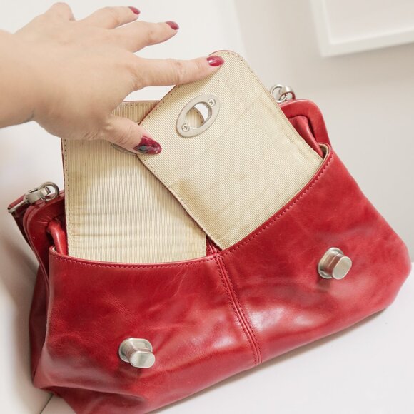 LATICO Red Leather Shoulder Bag Y2K Purse - Picture 8 of 10